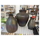 3PC SILVESTRI HANDMADE ART GLASS NOTE