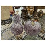 2PC FROSTED ART GLASS PEAR & APPLE