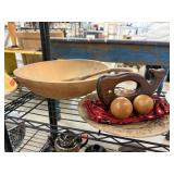 LOT OF TREEN ITEMS WOOD BOWL MORE