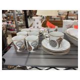 FITZ & FLOYD NEIMAN MARCUS ESPRESSO CUPS SET MORE
