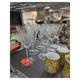 LOT OF 7 GLASSES NEEDLE ETCHED WINE GLASSES