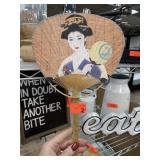 HAND PAINTED JAPANESE PADDLE FAN
