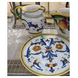 2PC DERUTA ITALY MATCHED PITCHER PLATTER SET