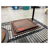 2PC ALPER WOODENWARE MID CENTURY SQUARE TRAYS
