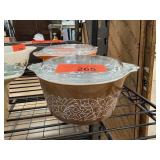 PYREX GLASS LIDDED BOWL WOODLAND PATTERN