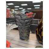 VTG FEDERAL YORKTOWN COLONIAL GRAY GLASS VASE