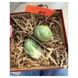 VINTAGE POTTERY BRUSSEL SPROUT SALT PEPPER SHAKERS