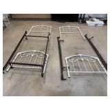 PAIR OF MATCHED VINTAGE METAL TWIN BEDS