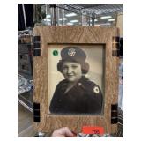 VINTAGE RENOIR ART DECO STONE FRAME W WAR TIME PIC