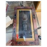 FRAMED AFRICAN MASK WALL DECOR