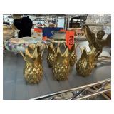 6PC BRASS ANDREA BY SADEK CANDLE HOLDERS