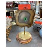 LARGE GEODE AGATE SCULPTURE W STAND