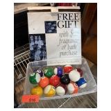 LARGE LOT OF POOL BALLS / CHESS SET
