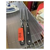 QTY 1 DUE BUOI INOX MEAT FORK LOOK UP