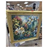 LARGE FRAMED FLORAL PRINT
