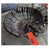 VINTAGE SILVERPLATE SHELL BOWL W CLOTHS