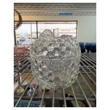 VINTAGE GLASS APPLE LIDDED BOWL