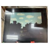 VTG RENE MAGRITTE TURNER FRAMED PRINT HEAVY GLASS
