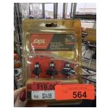 NEW SKIL 3PC ROUTER BITS 91006