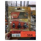 NEW SKIL 3PC ROUTER BITS 91006