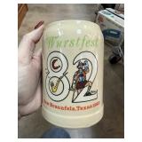VINTAGE BEER STEIN WURSTFEST 1982