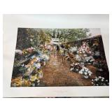 CLARK HULING SIGNED PRINT CUERNAVACA FLOWER MARKET