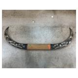 LARGE CARVED SET OF WATER BUFFALO HORNS