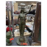 LARGE PLASTER LADY JUSTICE SCULPTURE NOTE