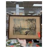 VINTAGE FRAMED PARISIAN PRINT