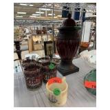 LOT OF MIXED GLASSWARE / SHAVING MUG MORE