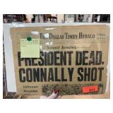VINTAGE NEWSPAPER JFK ASSASSINATION