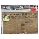 ANTIQUE NEWSPAPER HOUSTON CHRONICLE 1919