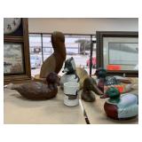 LARGE LOT OF MIXED DUCKS / WOOD PELICAN +