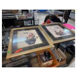 2PC LARGE CHINESE FLORAL PRINTS