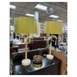 2 PIECE VINTAGE PALM TREE MOTIF TABLE LAMPS