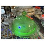 VINTAGE VASELINE / URANIUM GLASS CHEESE DOME