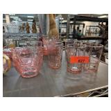 VINTAGE PINK GLASSWARE / BOWLS GLASSES
