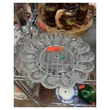 VINTAGE EGG GLASS PLATTER