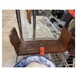VINTAGE CARVED WOOD BOOKSTAND