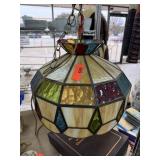VINTAGE STAINED GLASS PANEL / MEXICAN CHANDELIER