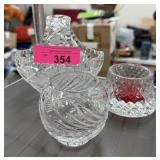 2PC CRYSTAL VOTIVES / BASKET 2PC CRYSTAL VOTIVES / BASKET