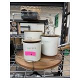 HEARTH & HAND CANISTERS AND SERVING TRAY / BOARD HEARTH & HAND CANISTERS AND SERVING TRAY / BOARD
