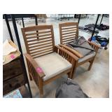2PC TEAK PATIO CHAIRS W COVERS 2PC TEAK PATIO CHAIRS W COVERS
