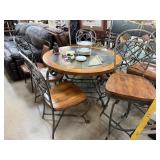 SLATE TOP ROUND TABLE CHAIRS & BARSTOOLS SLATE TOP ROUND TABLE CHAIRS & BARSTOOLS