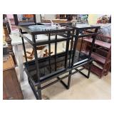 COFFEE TABLE &  MATCHED ENDS BLACK GLASS NOTE COFFEE TABLE &  MATCHED ENDS BLACK GLASS NOTE