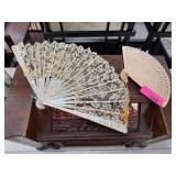VINTAGE MOTHER OF PEARL FAN & OTHER VINTAGE MOTHER OF PEARL FAN & OTHER