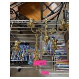 2PC BRASS WALL MOUNT CANDLEABRAS 2PC BRASS WALL MOUNT CANDLEABRAS