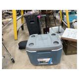 ROLLING COLEMAN COOLER & TENT ROLLING COLEMAN COOLER & TENT