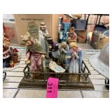 GOEBEL PORCELAIN NATIVITY SET & BRASS TRAY GOEBEL PORCELAIN NATIVITY SET & BRASS TRAY