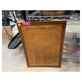 FIRST ISSUE WALL STREET JORNAL WALL DECOR FIRST ISSUE WALL STREET JORNAL WALL DECOR